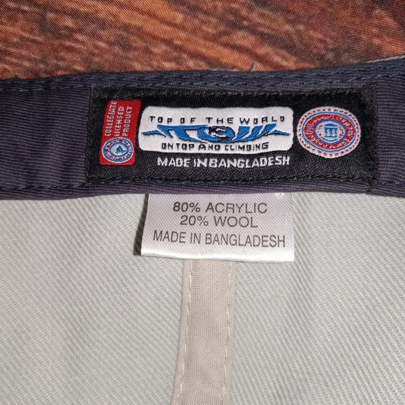 Notre Dame Fighting Irish Top of the World Embroidered Wool Blend Snap Back Gray - Picture 6 of 7